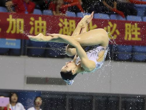 “水上芭蕾”究竟有多美？全國(guó)花樣游泳錦標(biāo)賽武漢“綻放”（附精美圖集）(圖10)